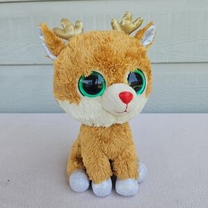 Ty Beanie Boos Alpine the Reindeer Plush 9" Green Eyes 2012 Christmas Gold